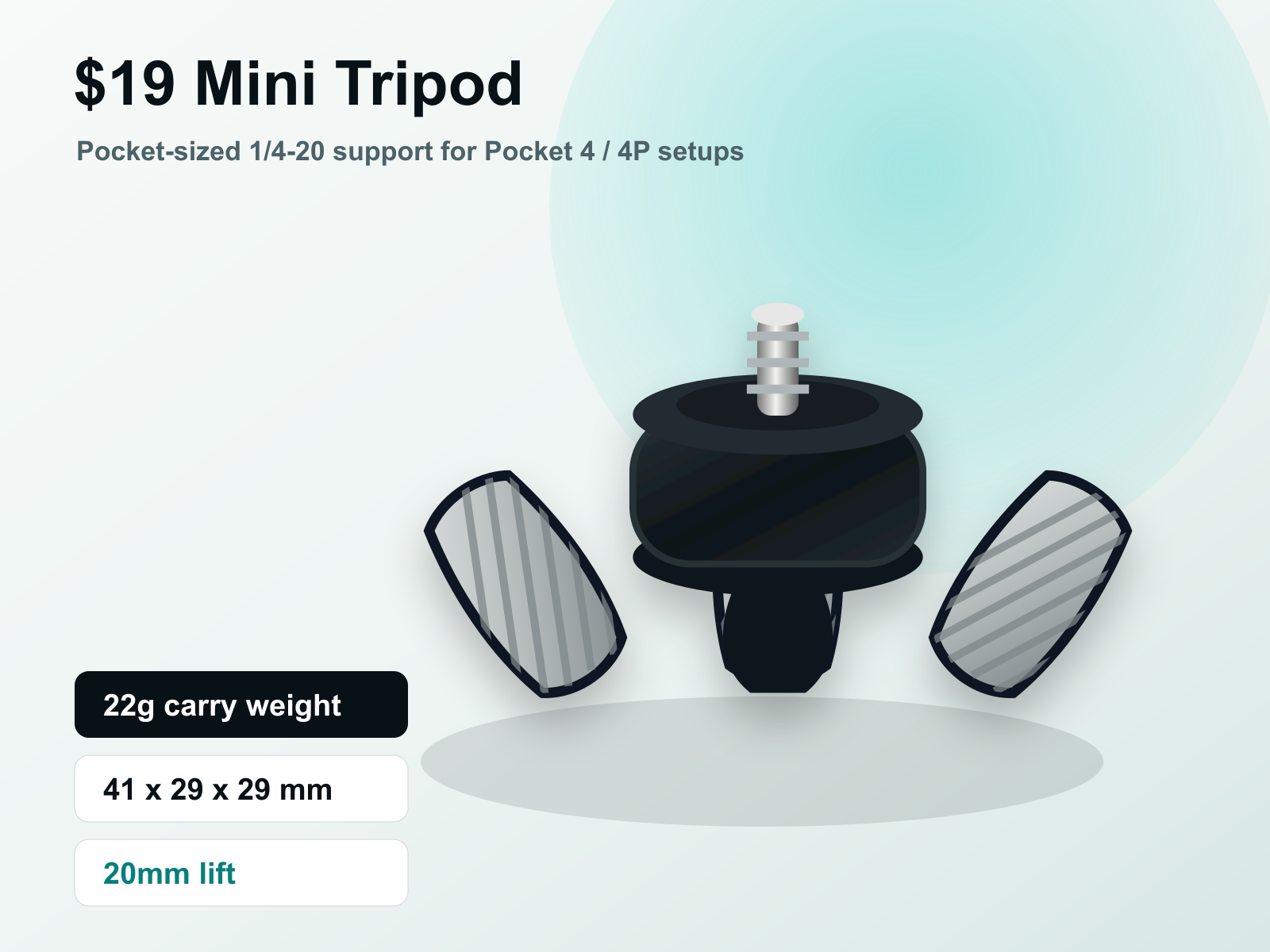 Mini Tripod ecommerce product render
