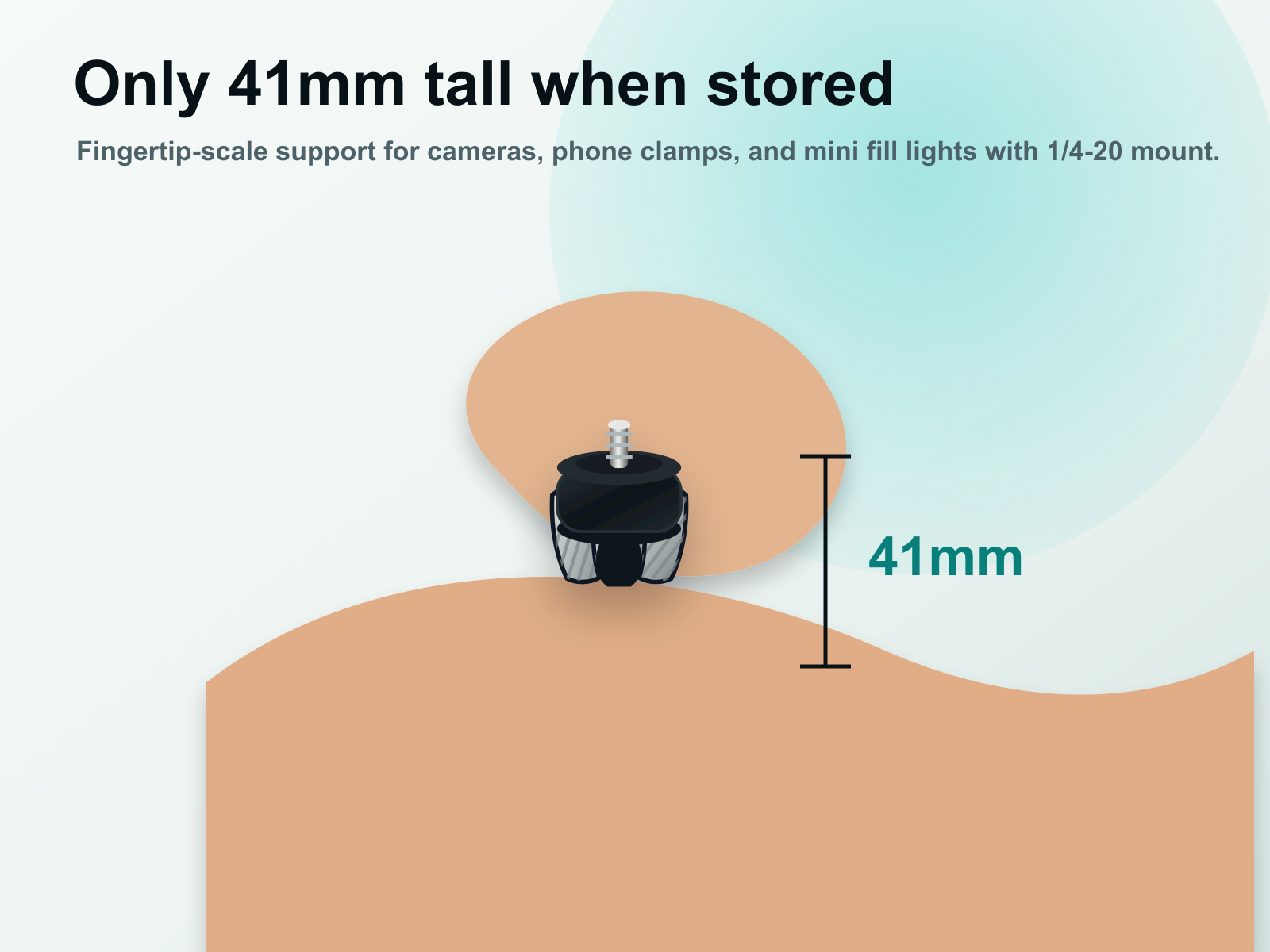 Mini Tripod 41 mm stored size ecommerce diagram