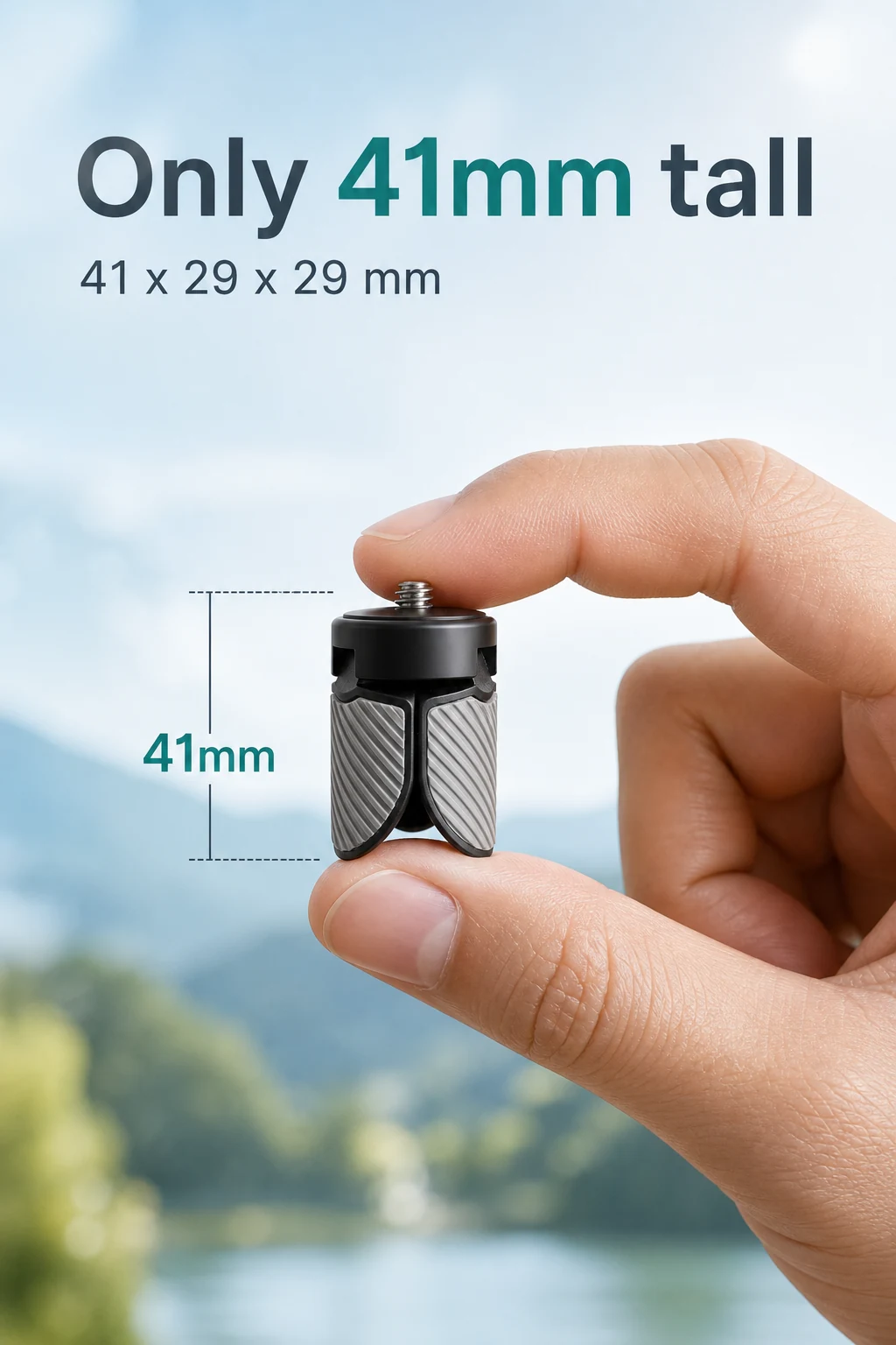 DJI Osmo Pocket 4 and Pocket 4P mini tripod 41 mm stored size diagram